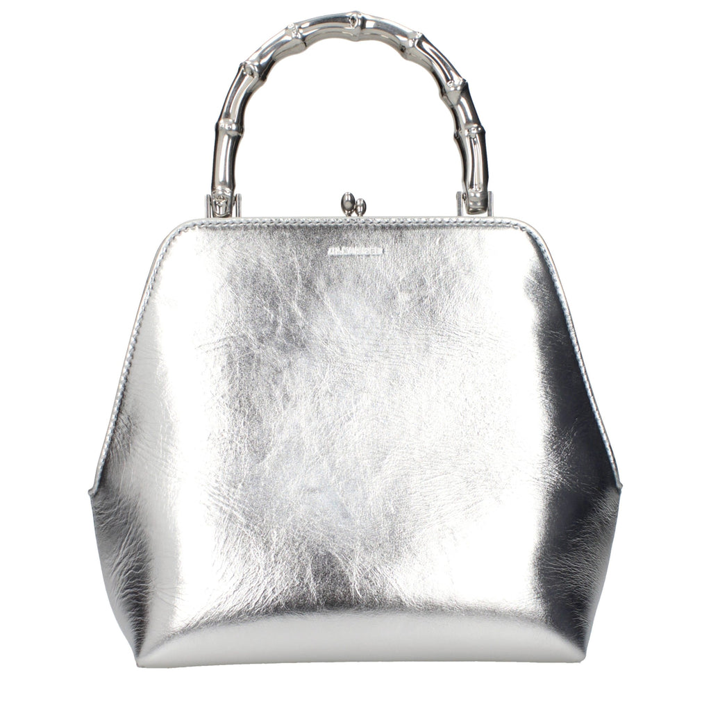 Gray Leather Handbag