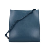 Blue Leather Shoulder Bag