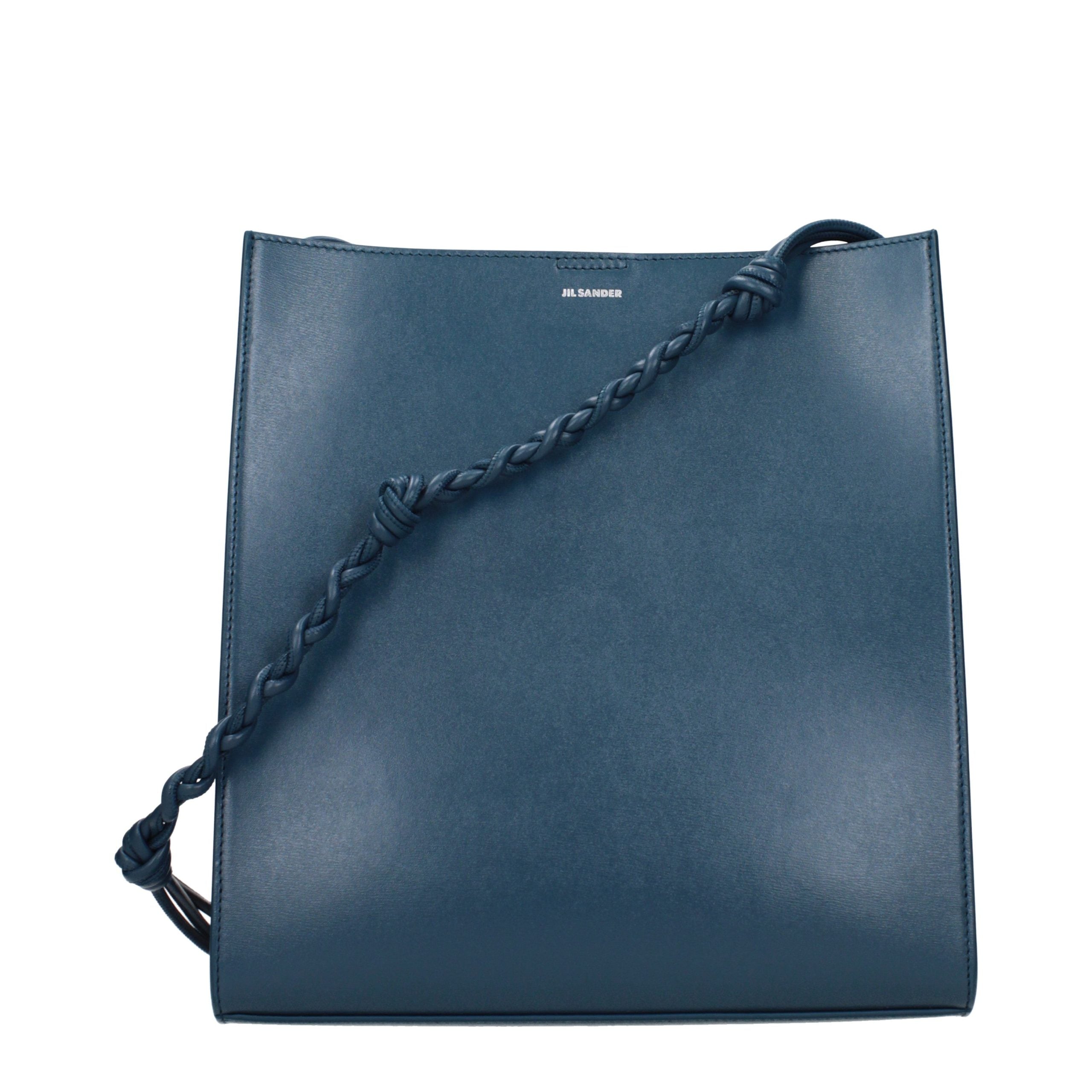 Blue Leather Shoulder Bag
