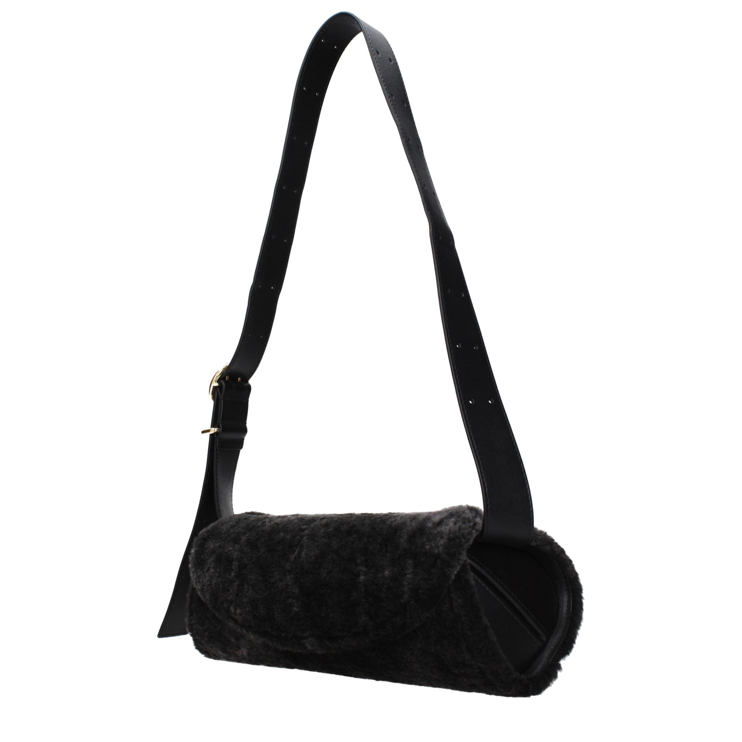 Black Fur Crossbody Bag