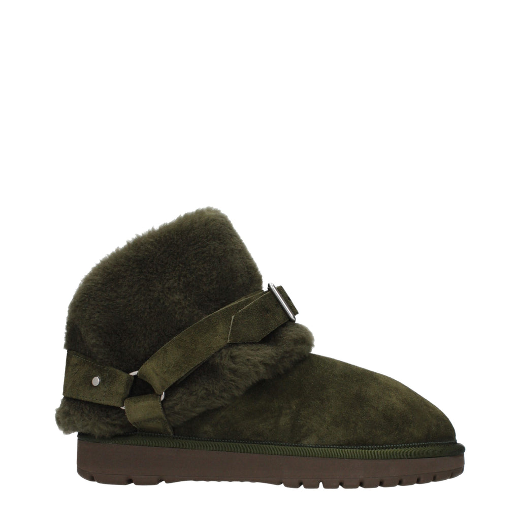 Green Suede Ankle Boots