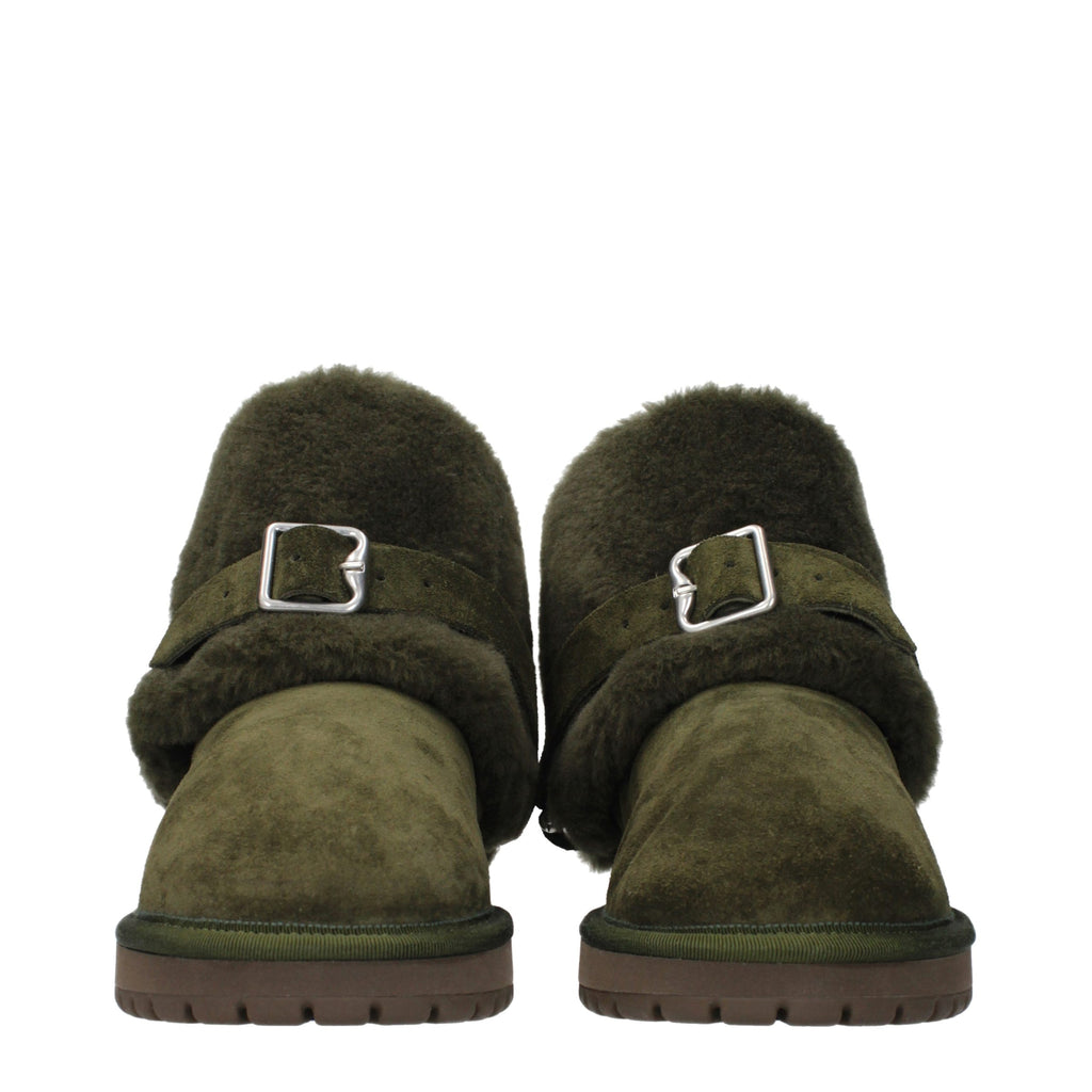 Green Suede Ankle Boots
