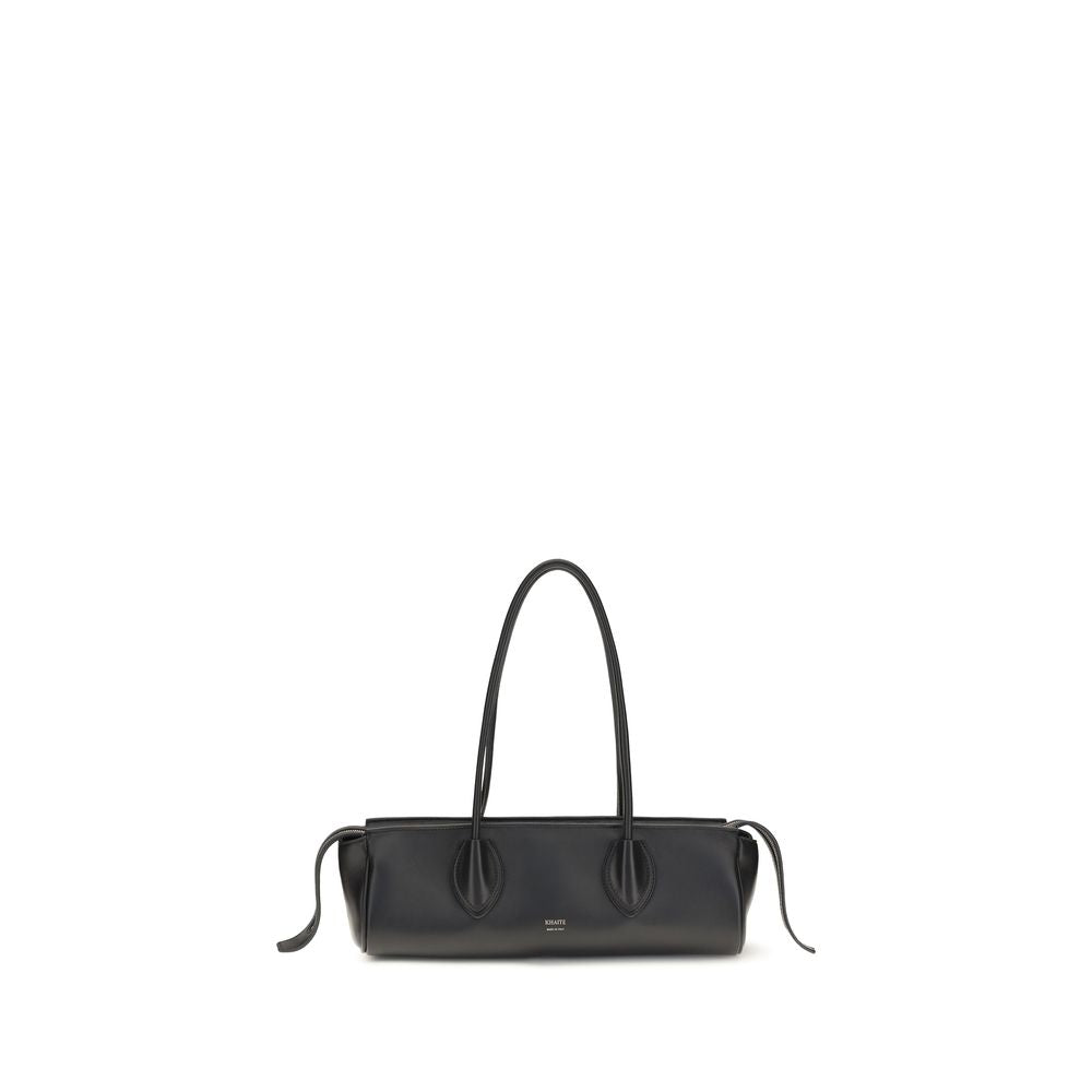 Large Black Nappa Lambskin Structured Handbag
