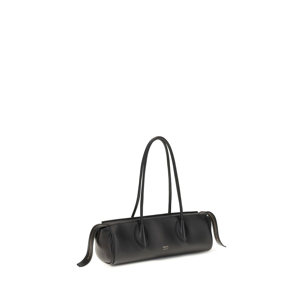 Large Black Nappa Lambskin Structured Handbag