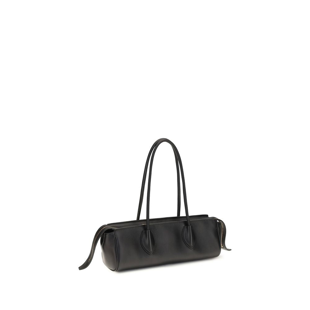 Large Black Nappa Lambskin Structured Handbag