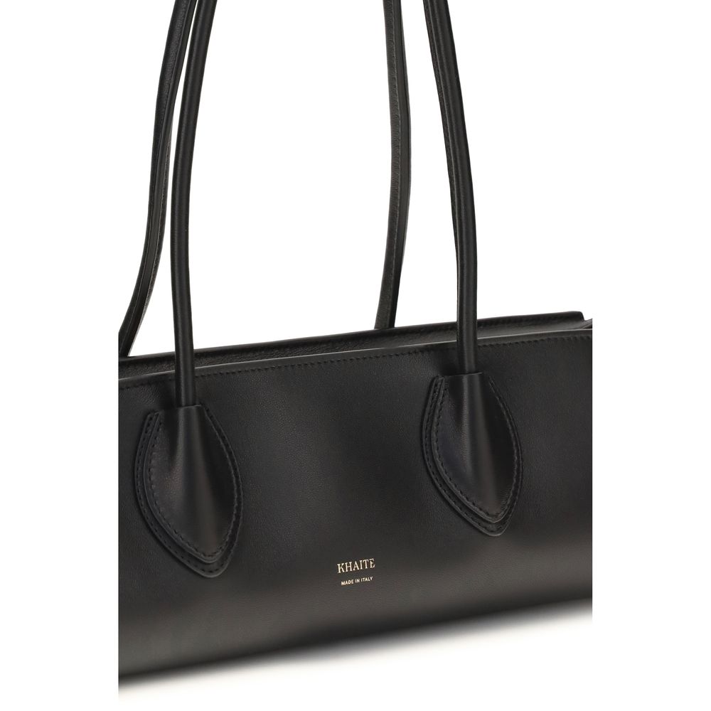 Large Black Nappa Lambskin Structured Handbag