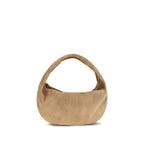 Beige Calf Suede Olivia Medium Hobo Bag