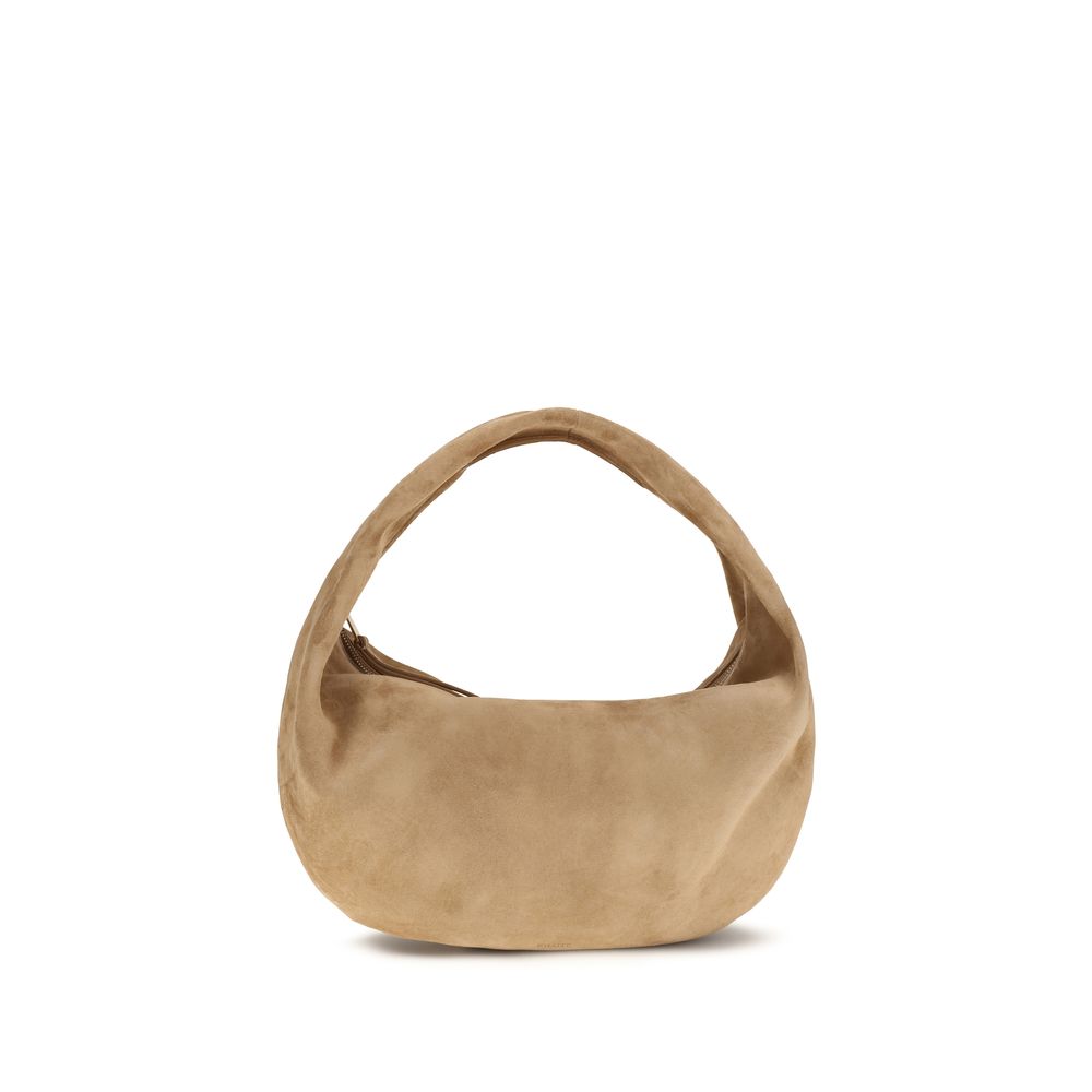 Beige Calf Suede Olivia Medium Hobo Bag
