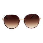 Rose Gold Metal Full-Rim Sunglasses