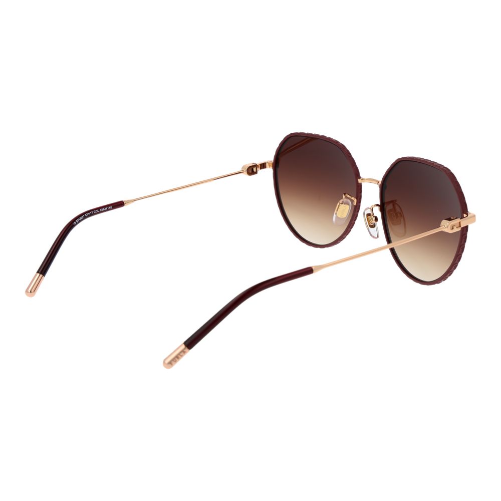 Rose Gold Metal Full-Rim Sunglasses