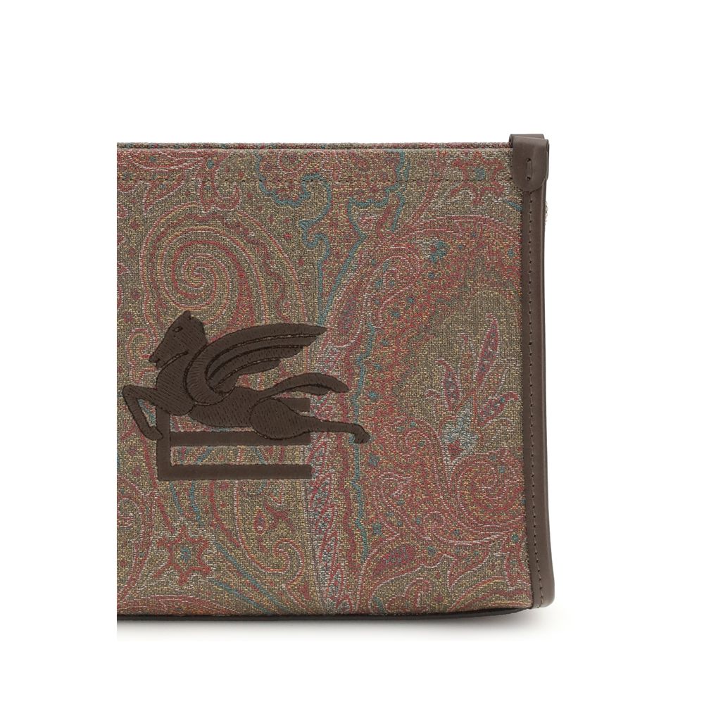 Paisley Jacquard Medium Pouch Clutch Bag