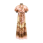 Aster Billow Silk Long Dress