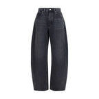 Cotton Oversize Crystal Balloon Jeans
