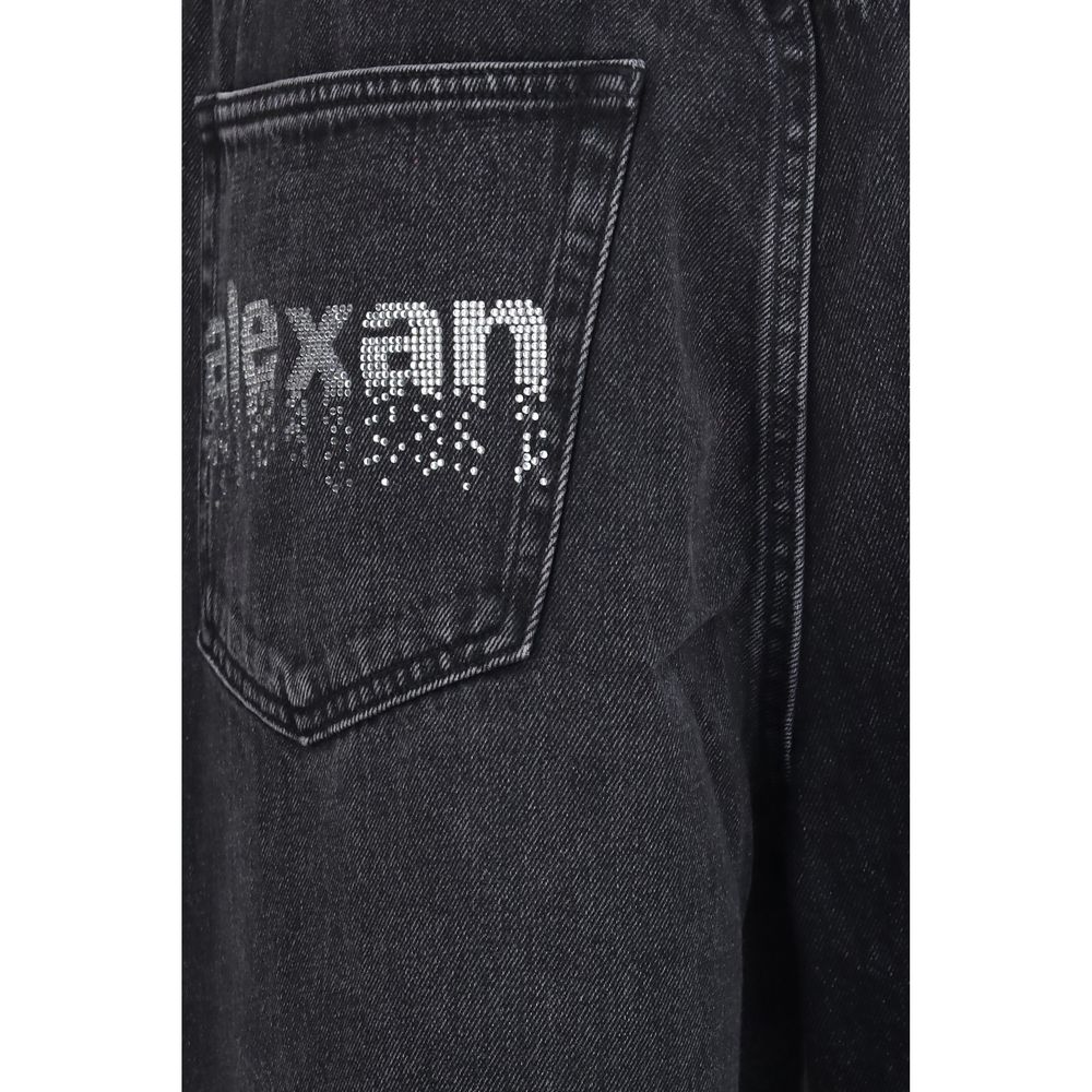 Cotton Oversize Crystal Balloon Jeans