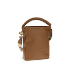 Brown Calf Leather B Clip Bucket Bag