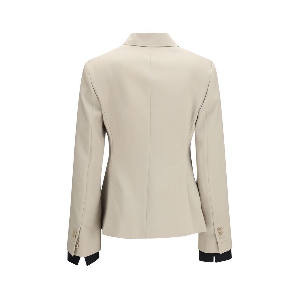 Beige Wool Placido Double Breasted Blazer