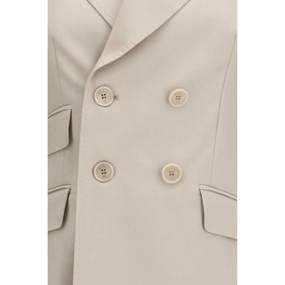 Beige Wool Placido Double Breasted Blazer