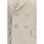 Beige Wool Placido Double Breasted Blazer