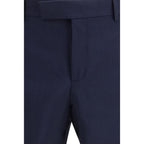 Dark Blue Wool Tailored Pants