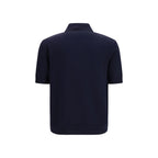 Blue Merino Wool Polo Shirt