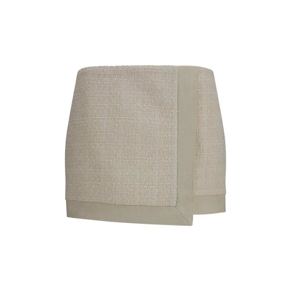 Beige Wool Ovis Mini Skirt