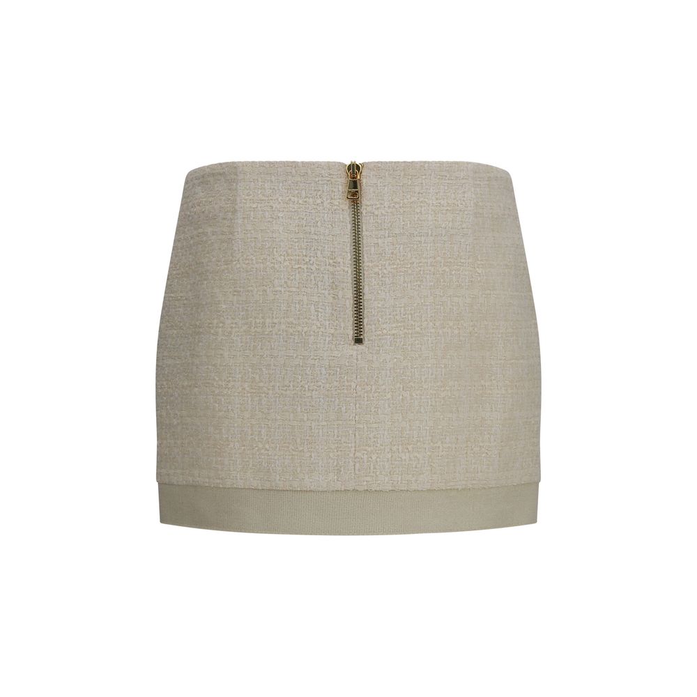 Beige Wool Ovis Mini Skirt