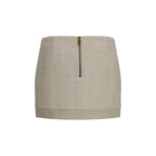 Beige Wool Ovis Mini Skirt