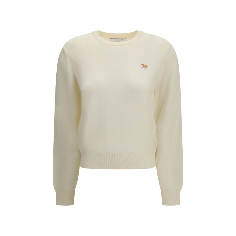 Beige Merino Wool Baby Fox Jumper