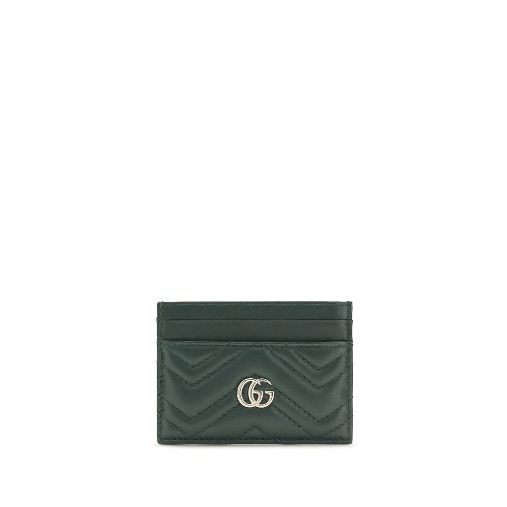 GG Marmont Bicolor Chevron Matelassé Lamb Cardholder