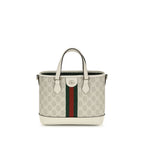 White Coated Canvas Ophidia Tote