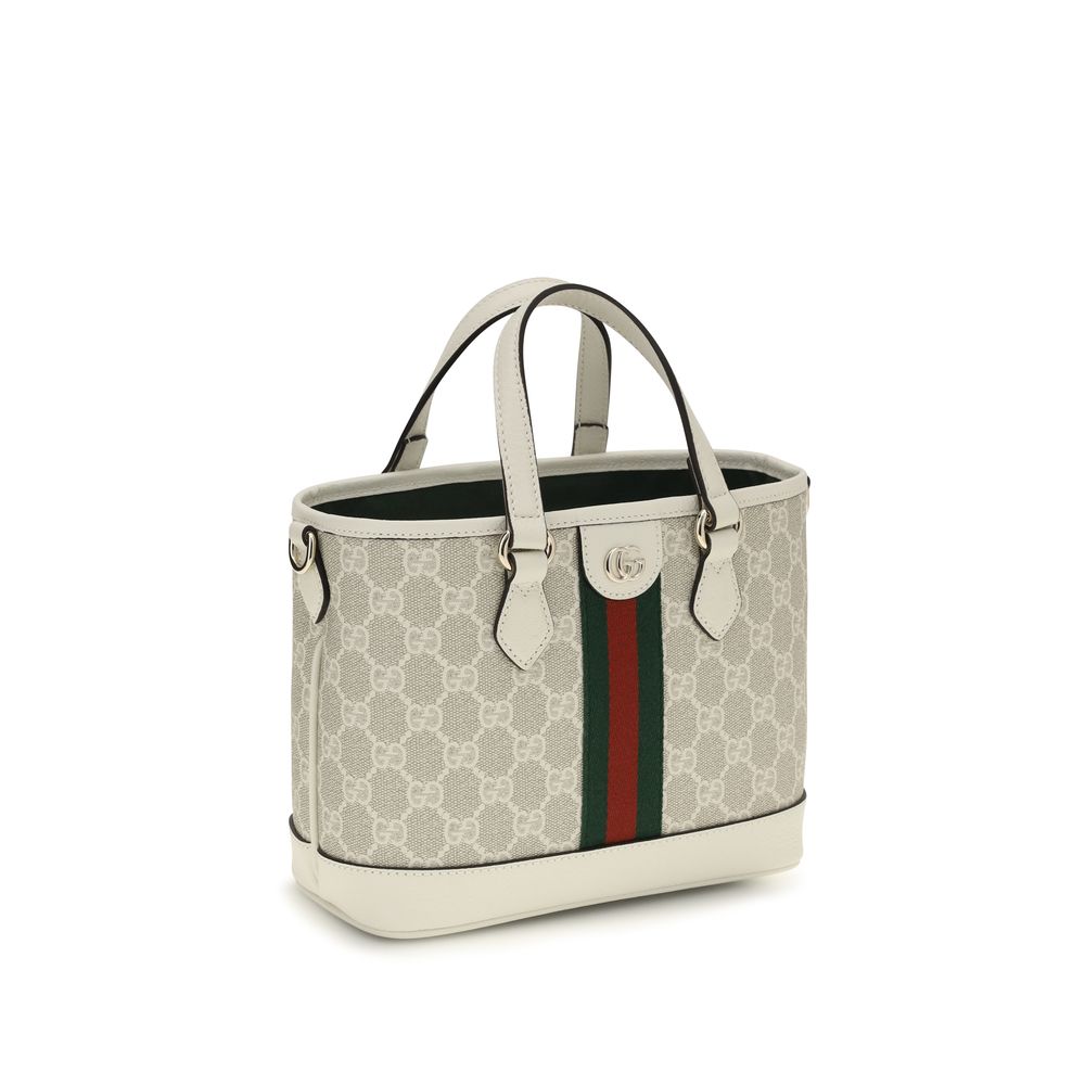 White Coated Canvas Ophidia Tote