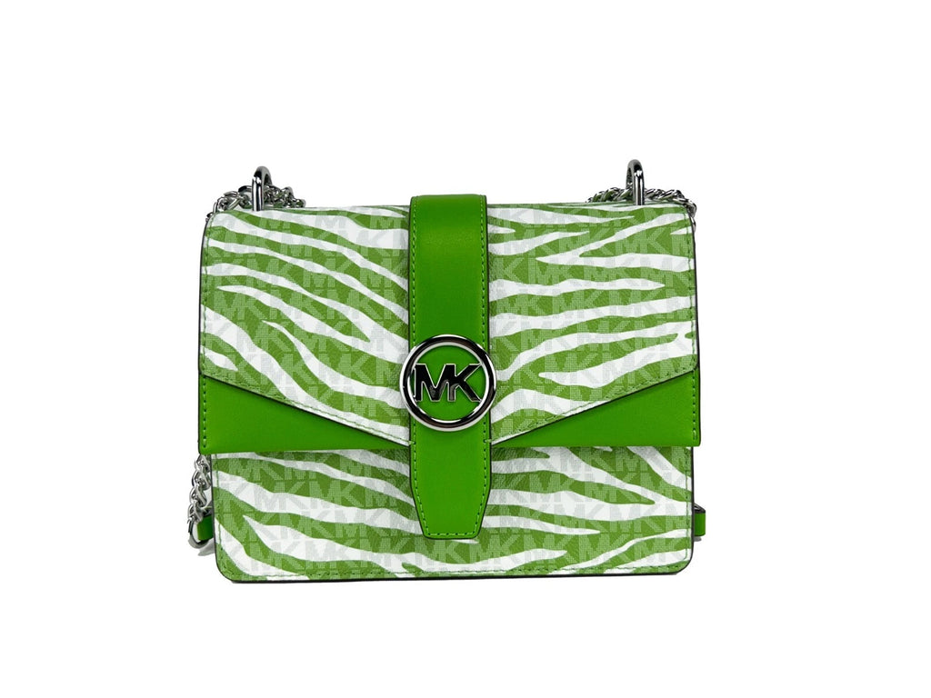 Small Print Logo Coated PVC Crossbody Tote Chain Bag