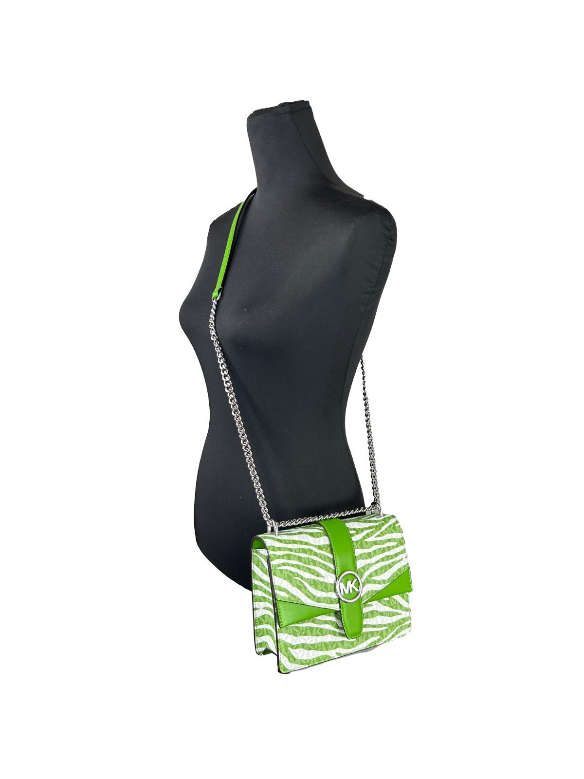 Small Print Logo Coated PVC Crossbody Tote Chain Bag