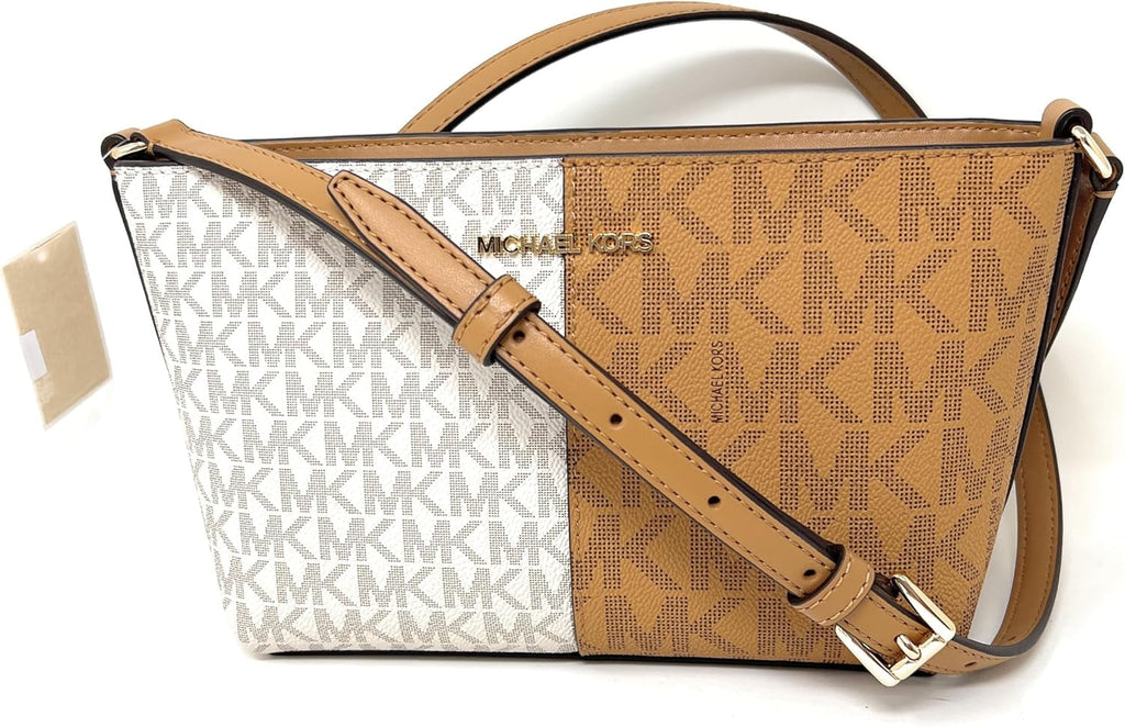 Small Two-Tone Logo Jet Set Coated Canvas Crossbody Bag