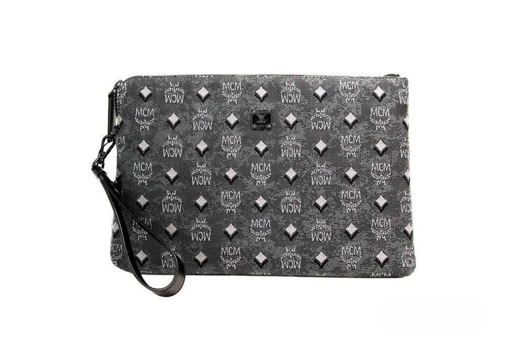 Medium Veritas Denim Monogram Canvas Clutch Pouch