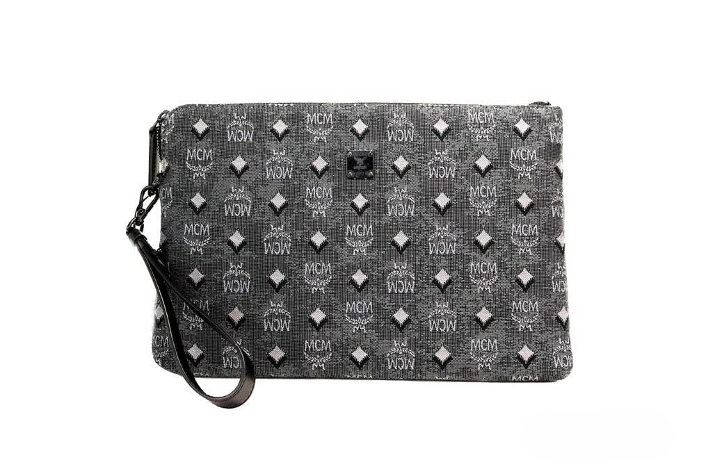 Medium Veritas Denim Monogram Canvas Clutch Pouch