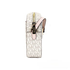 Saffiano Leather Chain Zip Crossbody Handbag
