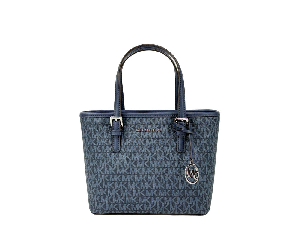 Navy Signature PVC Jet Set XS Carryall Tote