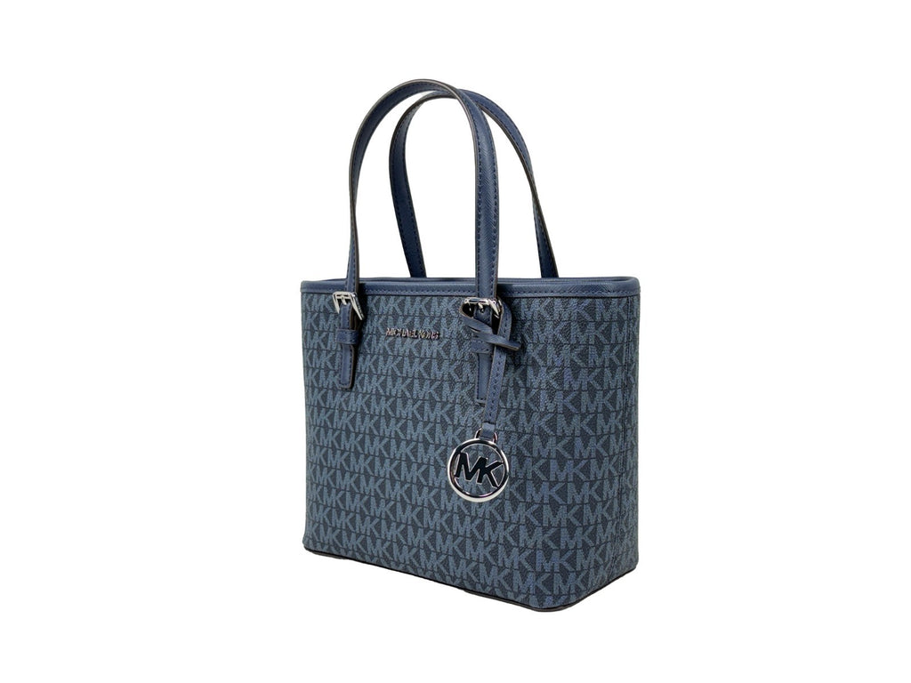 Navy Signature PVC Jet Set XS Carryall Tote