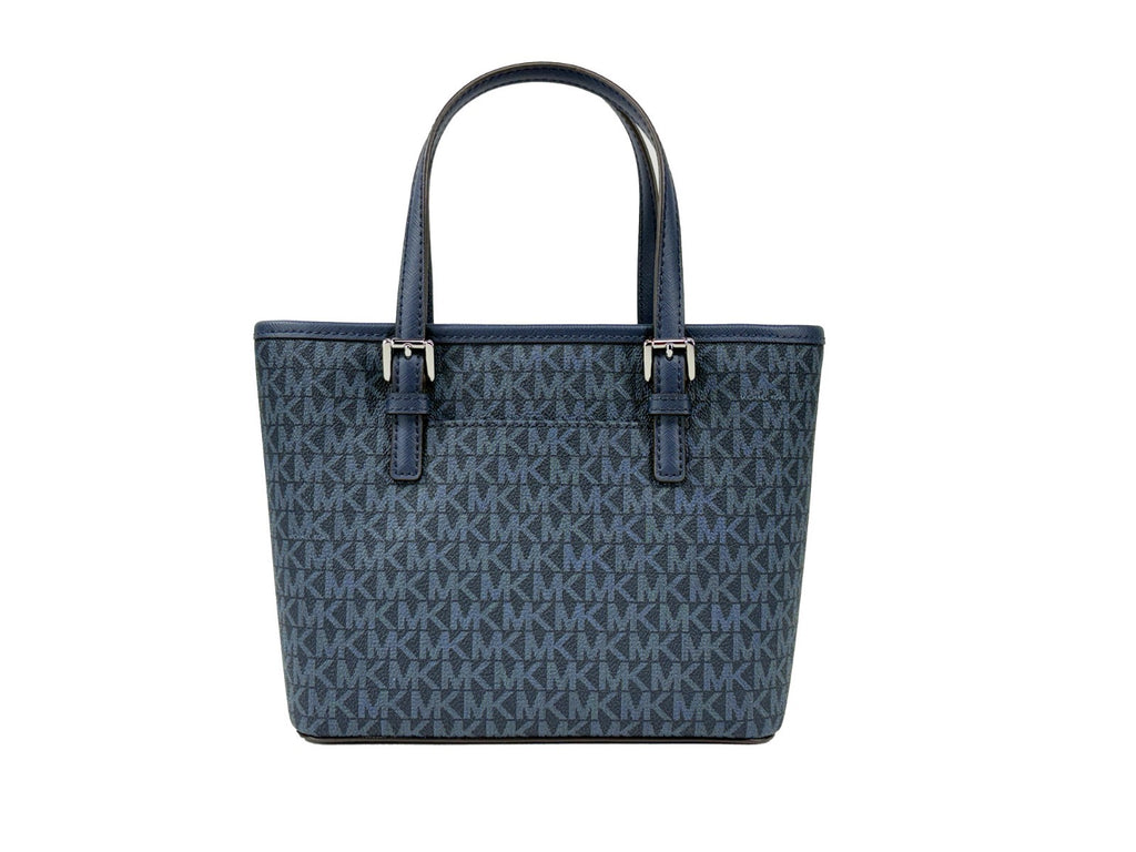Navy Signature PVC Jet Set XS Carryall Tote