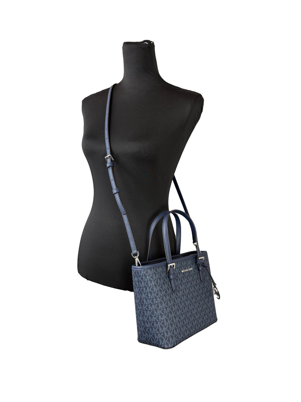 Navy Signature PVC Jet Set XS Carryall Tote