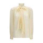 Beige Bow Blouse
