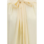 Beige Bow Blouse