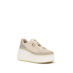 Beige Calfskin Nama Wedge Sneakers