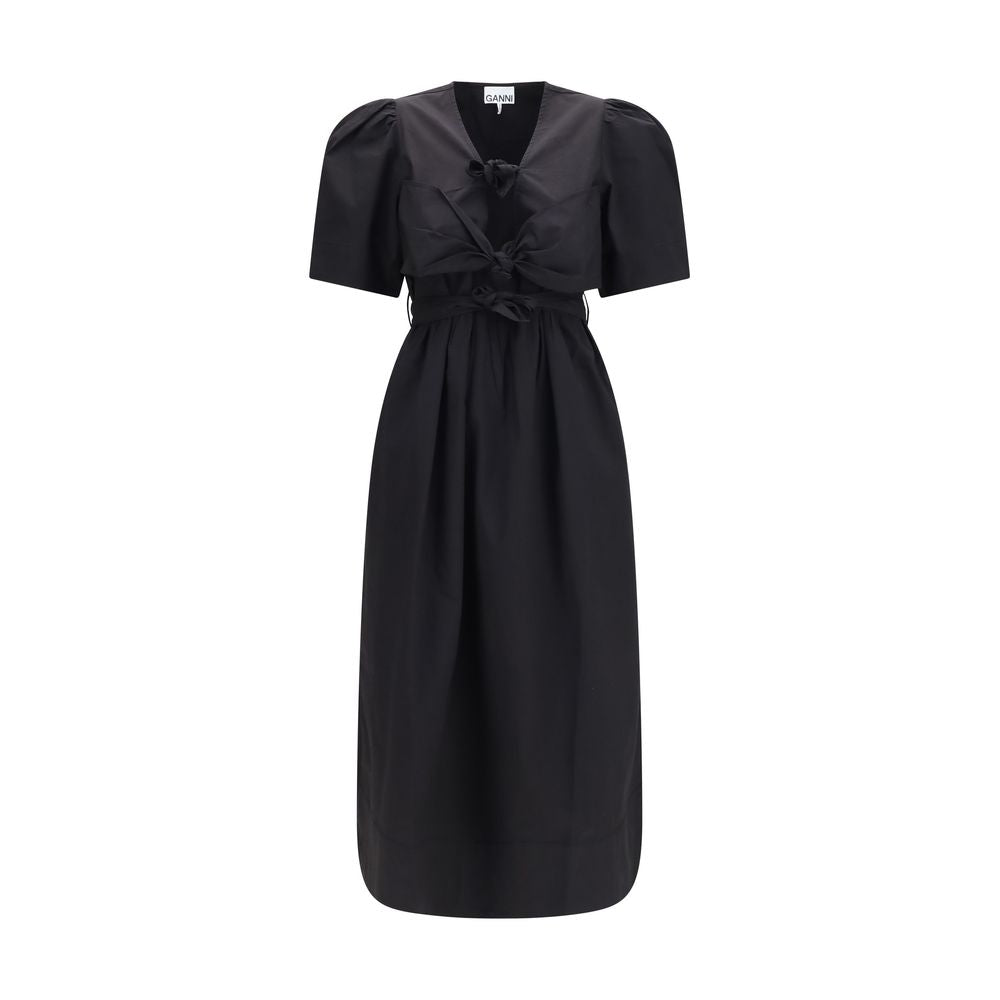 Stretch Cotton Midi A-Line Dress
