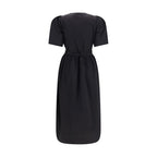 Stretch Cotton Midi A-Line Dress