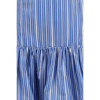 Cotton Striped Balloon Mini Skirt