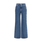 Straight Wide-Leg Cotton Denim Jeans