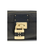 Black Grained Leather Paddington Shoulder Bag