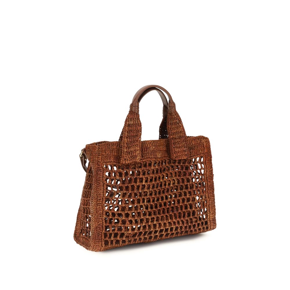 Summer Banana East-West Raffia Tote Bag